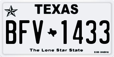 TX license plate BFV1433