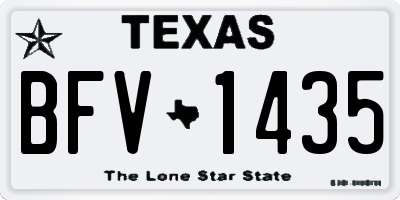 TX license plate BFV1435