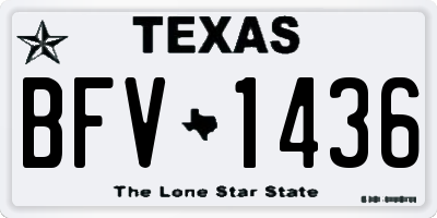 TX license plate BFV1436
