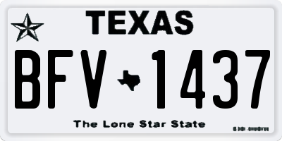 TX license plate BFV1437