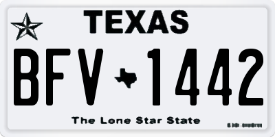 TX license plate BFV1442