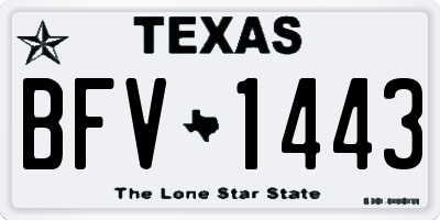 TX license plate BFV1443