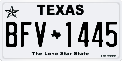 TX license plate BFV1445