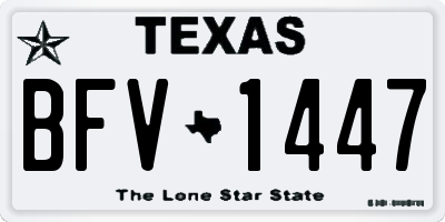 TX license plate BFV1447
