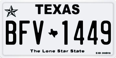 TX license plate BFV1449
