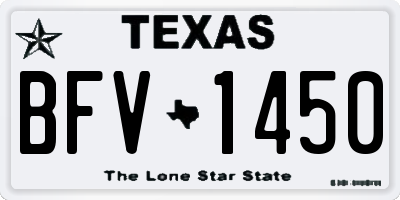 TX license plate BFV1450