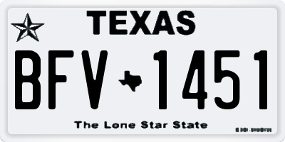 TX license plate BFV1451