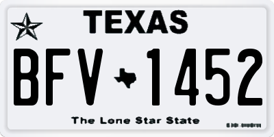 TX license plate BFV1452