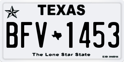 TX license plate BFV1453