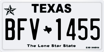 TX license plate BFV1455