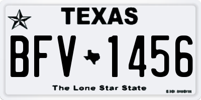 TX license plate BFV1456