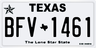 TX license plate BFV1461