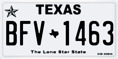 TX license plate BFV1463