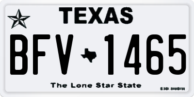 TX license plate BFV1465