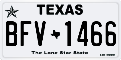 TX license plate BFV1466