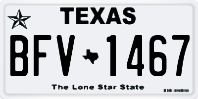 TX license plate BFV1467