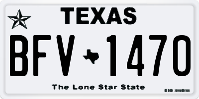 TX license plate BFV1470
