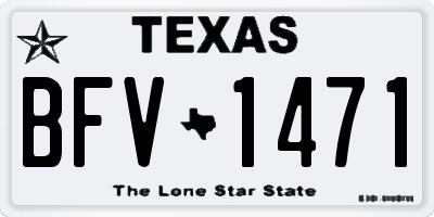 TX license plate BFV1471