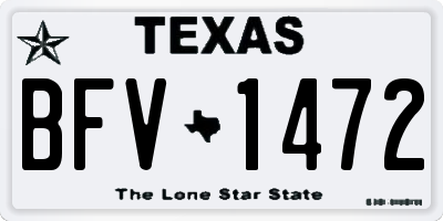 TX license plate BFV1472