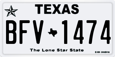 TX license plate BFV1474