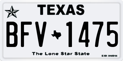 TX license plate BFV1475