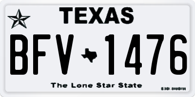 TX license plate BFV1476