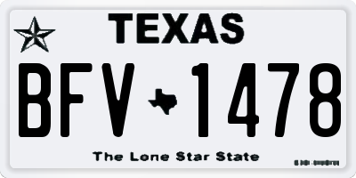 TX license plate BFV1478