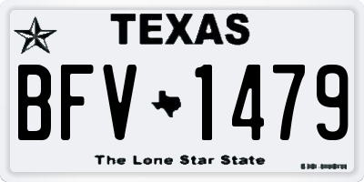 TX license plate BFV1479
