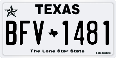 TX license plate BFV1481