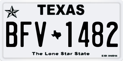 TX license plate BFV1482