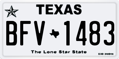 TX license plate BFV1483