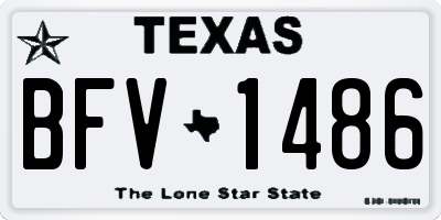 TX license plate BFV1486