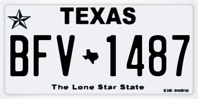 TX license plate BFV1487