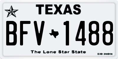 TX license plate BFV1488