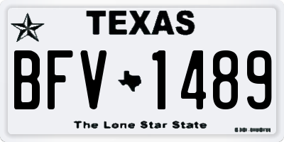 TX license plate BFV1489