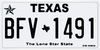 TX license plate BFV1491