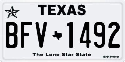 TX license plate BFV1492