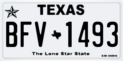 TX license plate BFV1493