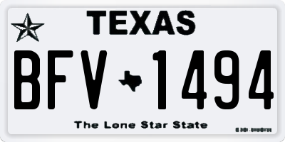 TX license plate BFV1494