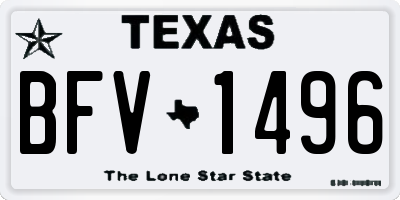 TX license plate BFV1496