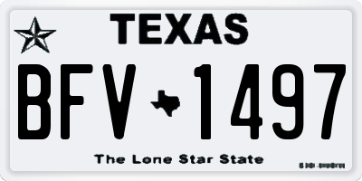 TX license plate BFV1497
