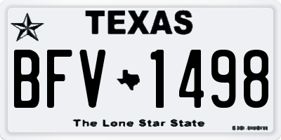 TX license plate BFV1498