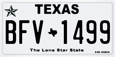 TX license plate BFV1499