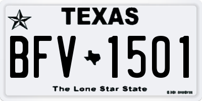 TX license plate BFV1501