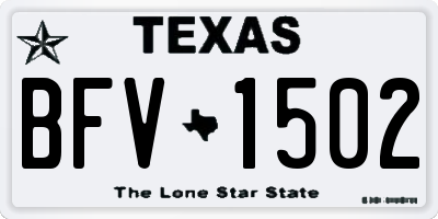 TX license plate BFV1502