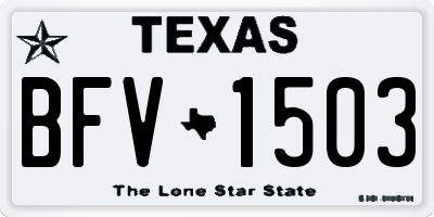 TX license plate BFV1503