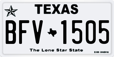 TX license plate BFV1505