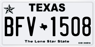 TX license plate BFV1508