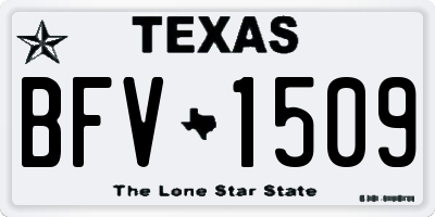 TX license plate BFV1509