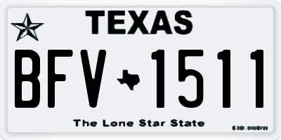 TX license plate BFV1511
